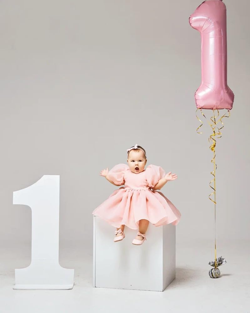Enyeopd 40 Inch Number Balloons – Pearl Pink 10 | Large 40in Birthday & Anniversary Decor