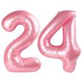 Enyeopd 40-Inch Number Balloons – Pearl Pink Birthday Decor for All Ages