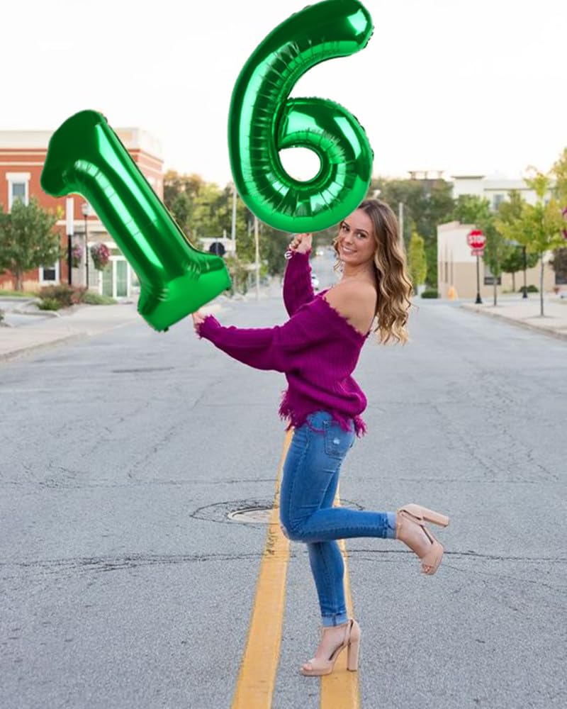 Enyeopd Numbers 26 Balloon – Dark Green 40-Inch Birthday Balloons
