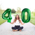 Enyeopd 40-Inch Number Balloons – Dark Green 24 Large Balloons (Numbers 1–60) for Birthdays, Weddings and Events