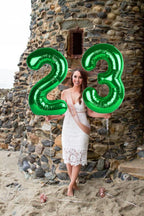Enyeopd Big 23 Balloons — 40 Inch Dark Green Number Balloons for Party, Photo Prop, Wedding