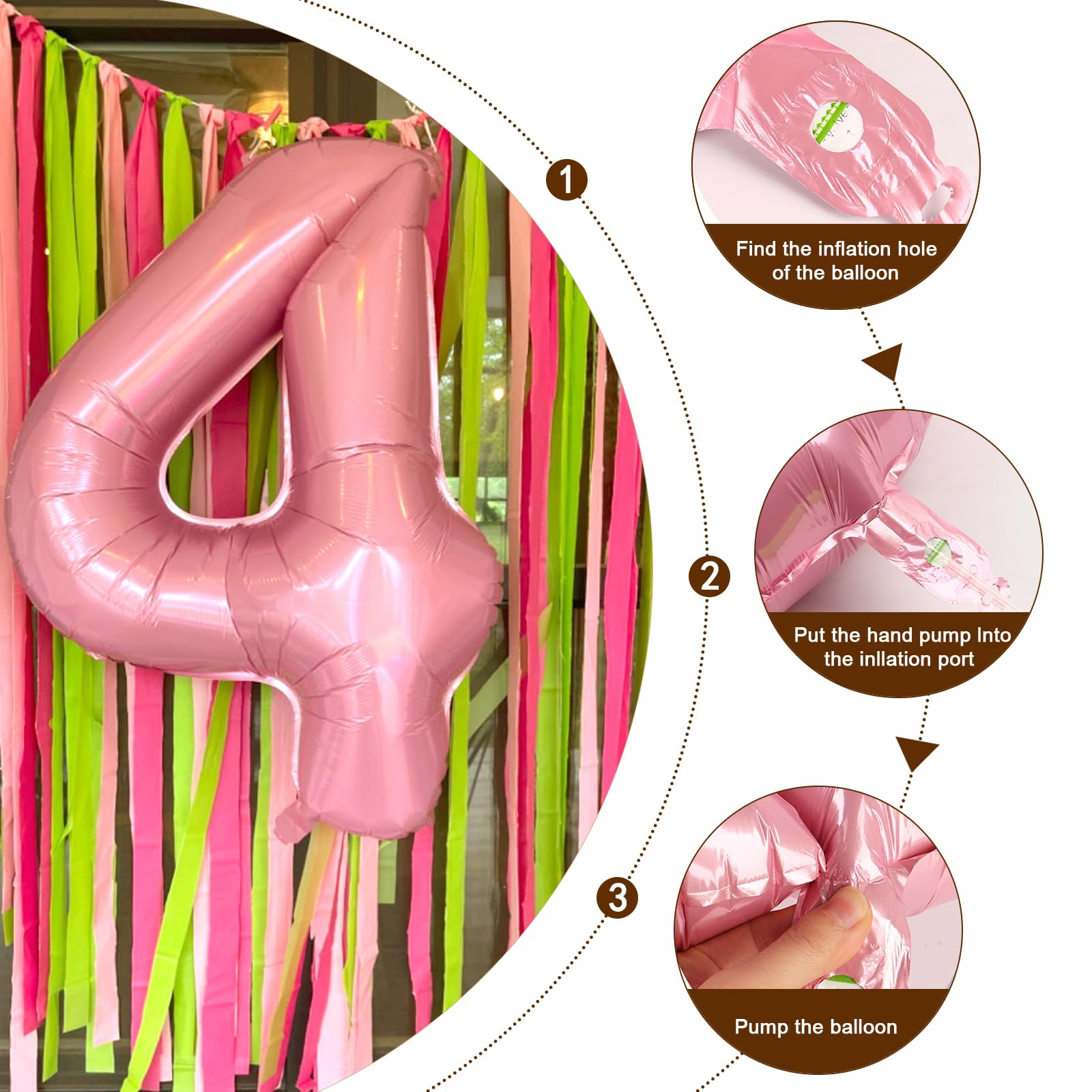 Enyeopd Number Balloons 40 Inch Pearl Pink – 29 Numbers for Birthdays & Celebrations