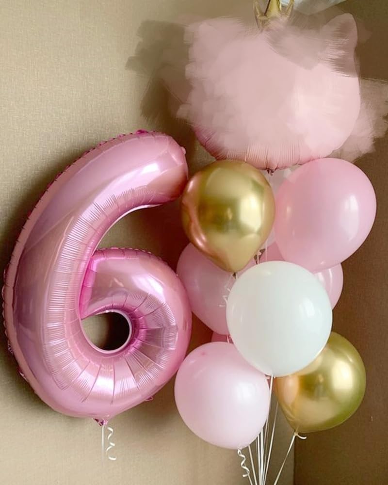 Enyeopd Number Balloons 19 Pink 40 Inch – Milestone Birthday Decor (Two-Color Set)