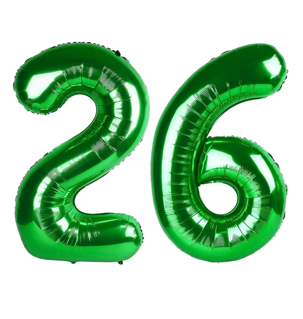 Enyeopd Numbers 26 Balloon – Dark Green 40-Inch Birthday Balloons