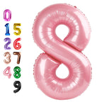Enyeopd 8th Balloon 40-Inch Pearl Pink – Number Balloons for Birthdays & Milestones