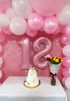 Enyeopd 8th Balloon 40-Inch Pearl Pink – Number Balloons for Birthdays & Milestones