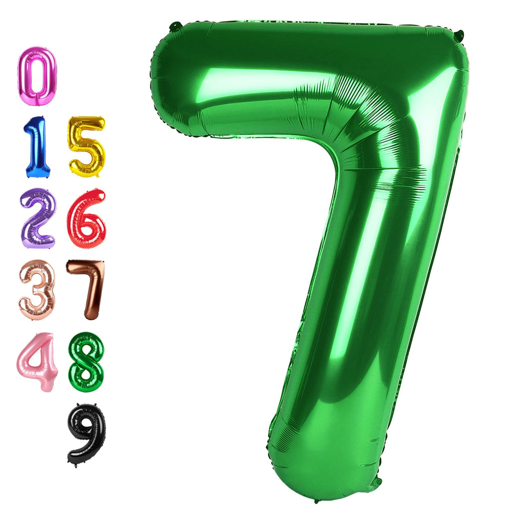 Enyeopd Numbers Balloon 7 – 40-Inch Dark Green Number Balloons for Birthdays, Weddings, and Milestones