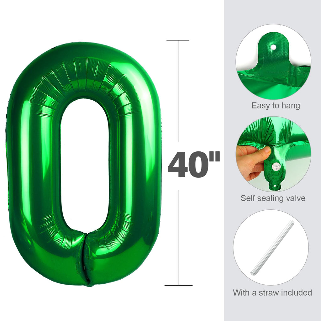 Enyeopd Numbers Balloon 7 – 40-Inch Dark Green Number Balloons for Birthdays, Weddings, and Milestones