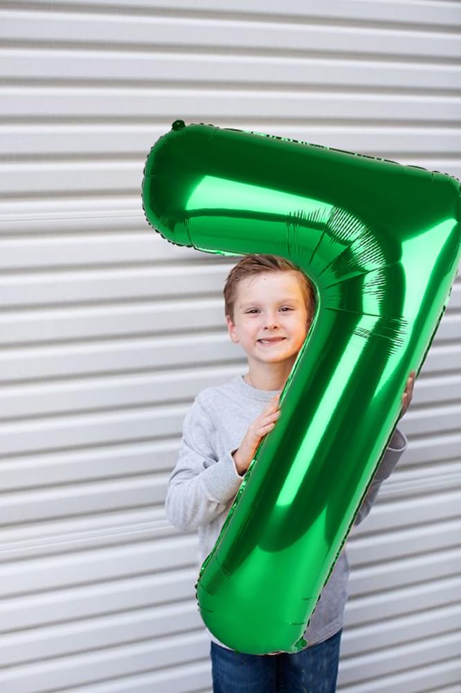 Enyeopd Numbers Balloon 7 – 40-Inch Dark Green Number Balloons for Birthdays, Weddings, and Milestones