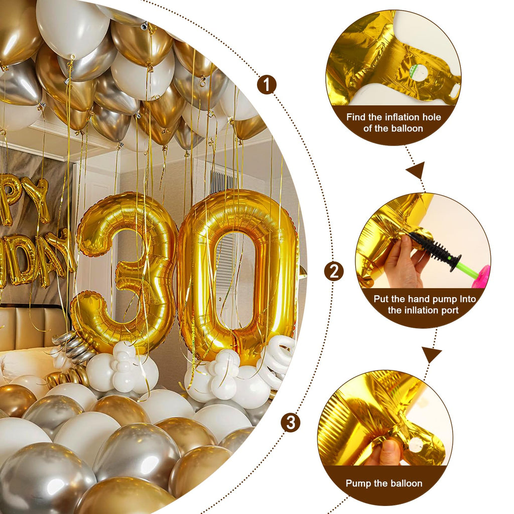 Enyeopd Numbers Balloon 40 Inch Gold – Large Numeric Balloons for Birthday Parties & Celebrations