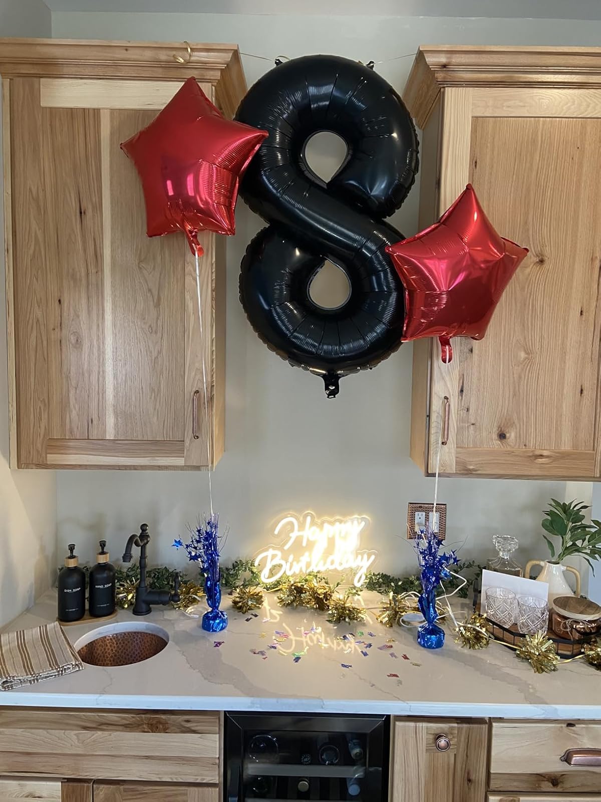 Enyeopd Numbers 8 Balloon 40 Inch – Black Number Balloons for Birthdays, Weddings & Celebrations