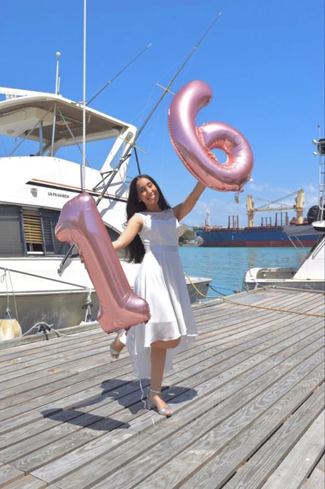 Enyeopd Pink 40in Number Balloons – Birthday Milestones & Party Decor