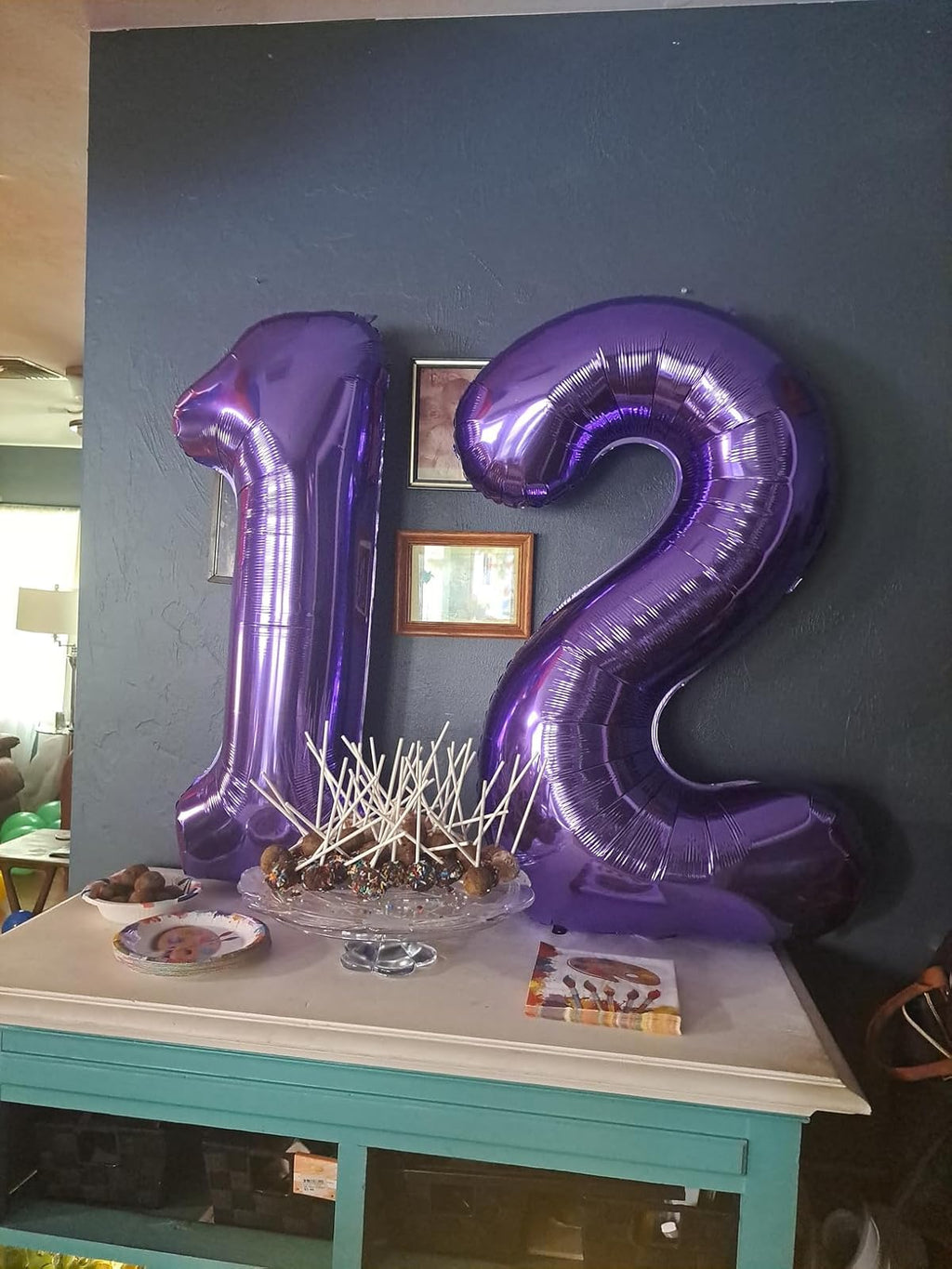 Enyeopd Purple 12-Year Balloon Numbers - 40-Inch Pageant Balloons for Birthdays, Weddings & Milestones