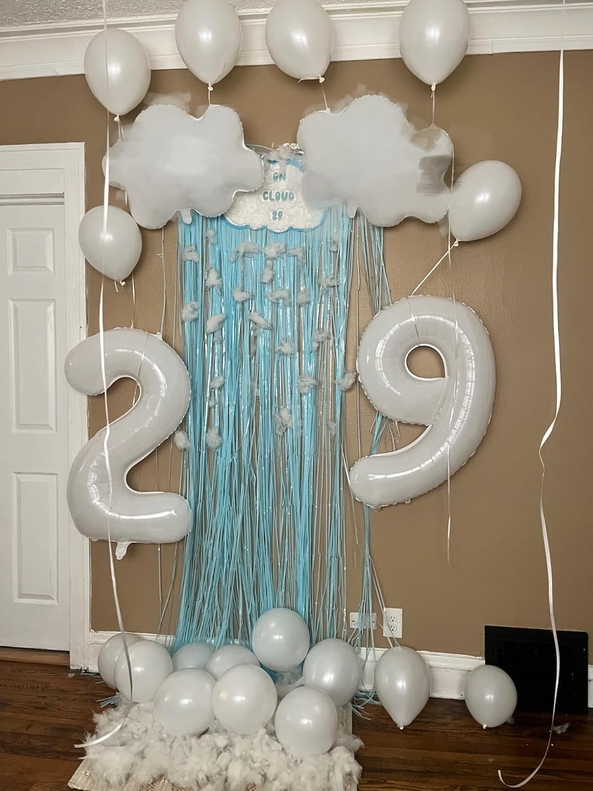 Enyeopd 9th Birthday Balloons – 40-Inch White Number 9 Balloon for Milestones