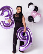 Enyeopd Purple Big Number 30 Balloons - 40-Inch Birthday Party Decor