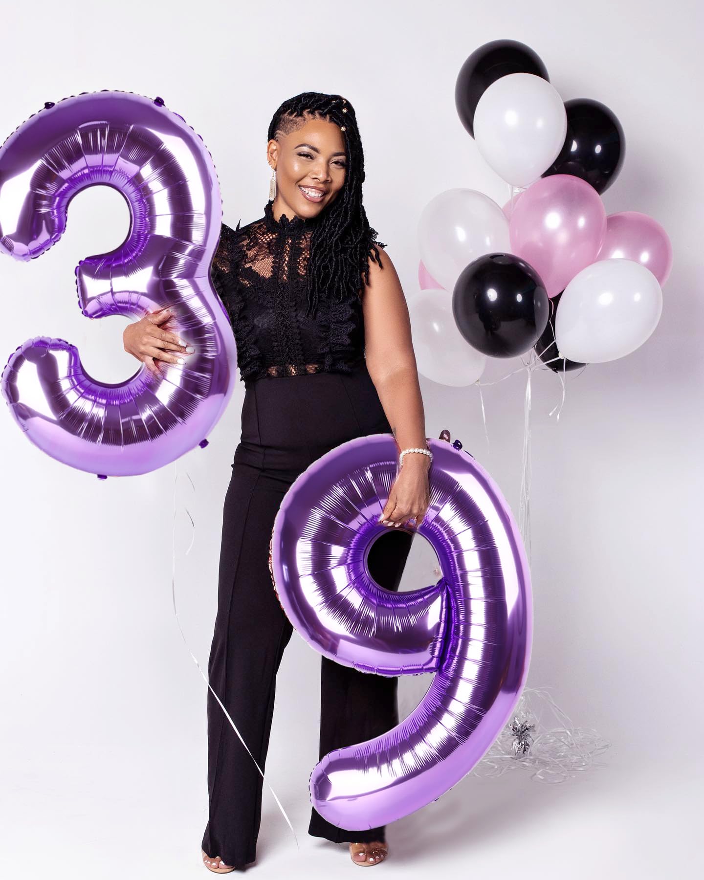 Enyeopd Purple Big Number 30 Balloons - 40-Inch Birthday Party Decor