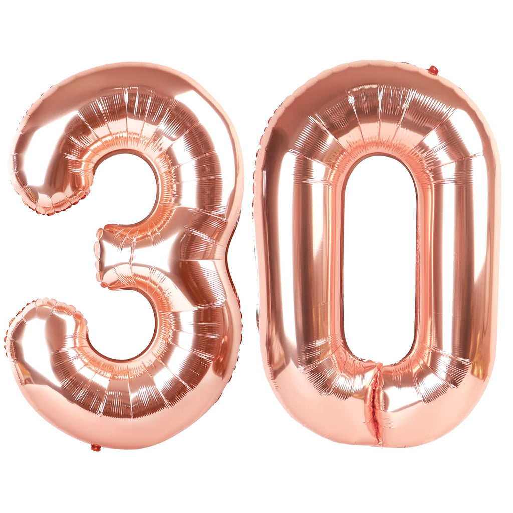 Enyeopd Rose Gold 30th Birthday Balloons – 30 Number Balloons for Any Celebration