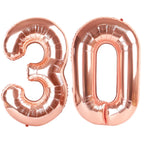 Enyeopd Rose Gold 30th Birthday Balloons – 30 Number Balloons for Any Celebration