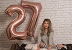 Enyeopd Rose Gold 30th Birthday Balloons – 30 Number Balloons for Any Celebration