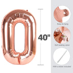 Enyeopd Rose Gold Number Balloons – 12 & 21 Large 40-inch Birthday, Proposal & Celebration Decorations