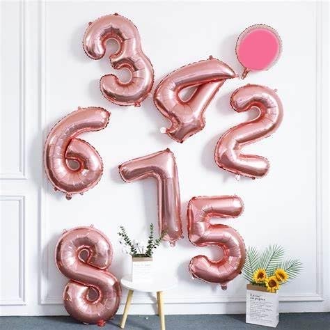 Enyeopd Rose Gold Happy 17 71 Birthday Number Balloons – 40-Inch Balloons for Celebrations