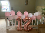 Enyeopd Rose Gold Number Balloons – 12 & 21 Large 40-inch Birthday, Proposal & Celebration Decorations