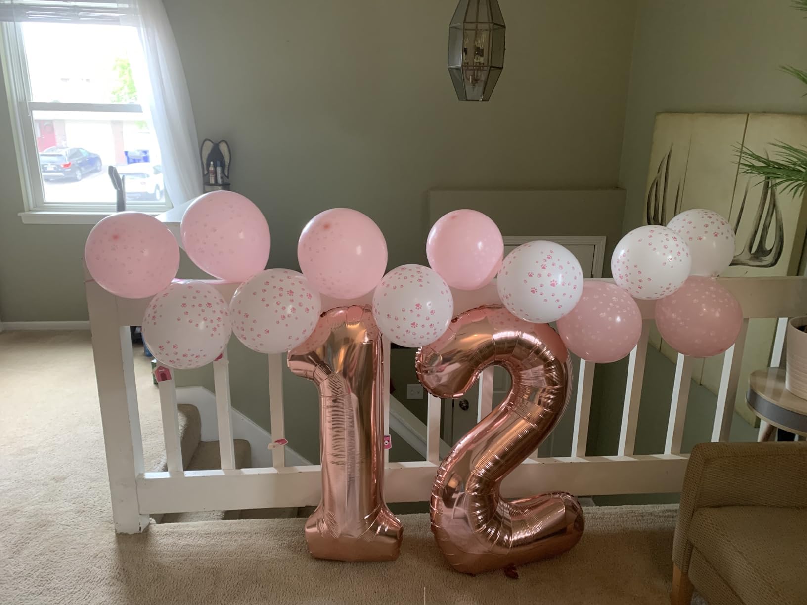 Enyeopd Rose Gold Number Balloons – 12 & 21 Large 40-inch Birthday, Proposal & Celebration Decorations