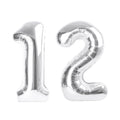 Enyeopd Silver 12-Number Balloons, 40-Inch Frozen Finish for Birthdays, Weddings, and Milestones
