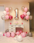 Enyeopd Silver 12-Number Balloons, 40-Inch Frozen Finish for Birthdays, Weddings, and Milestones