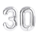 Enyeopd Silver Number 30 Balloons – 40-Inch Birthday Numeral for Celebrations
