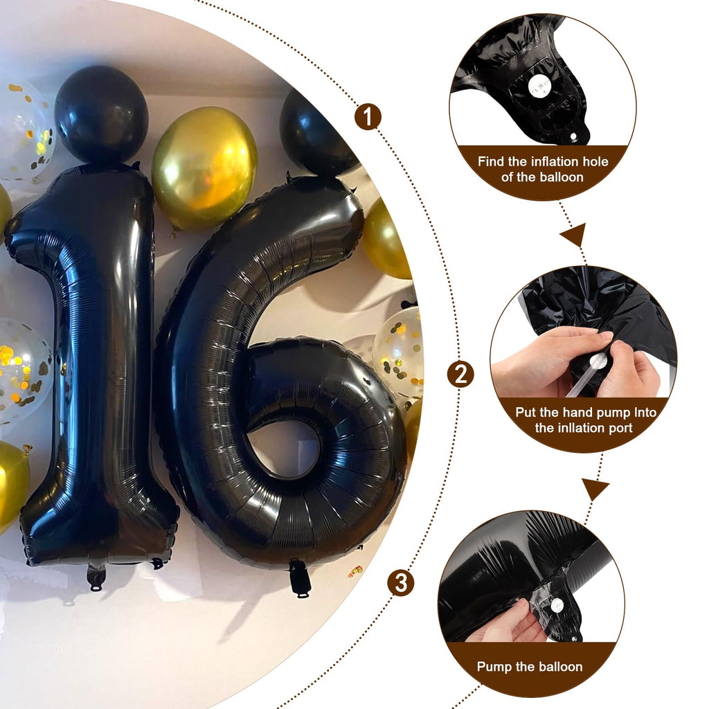 Enyeopd Numbers 8 Balloon 40 Inch – Black Number Balloons for Birthdays, Weddings & Celebrations