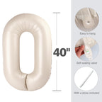 Enyeopd 8th Balloon 40 Inch Cream – Number Balloons for Birthdays, Weddings & Milestones