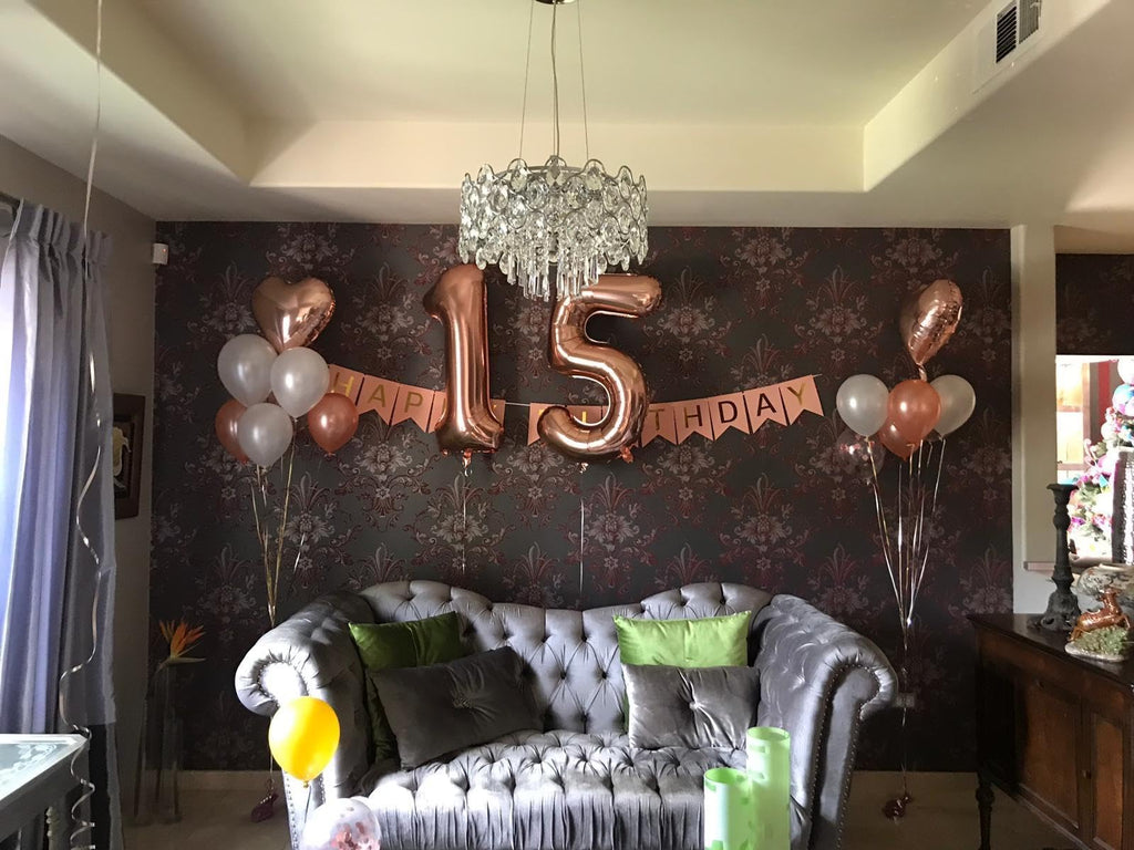 Enyeopd Number 25 Balloons - Rose Gold 40 Inch Birthday & Event Decor