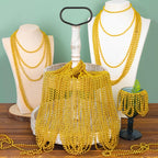 EOBOH 144Pcs Gold Mardi Gras Beads, 33-Inch Bead Necklaces – Bulk Party Accessories