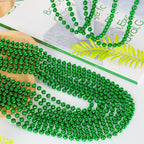 EOBOH St Patrick's Day Necklaces – 240 Green Beads, 33-Inch Parade & Party Favors
