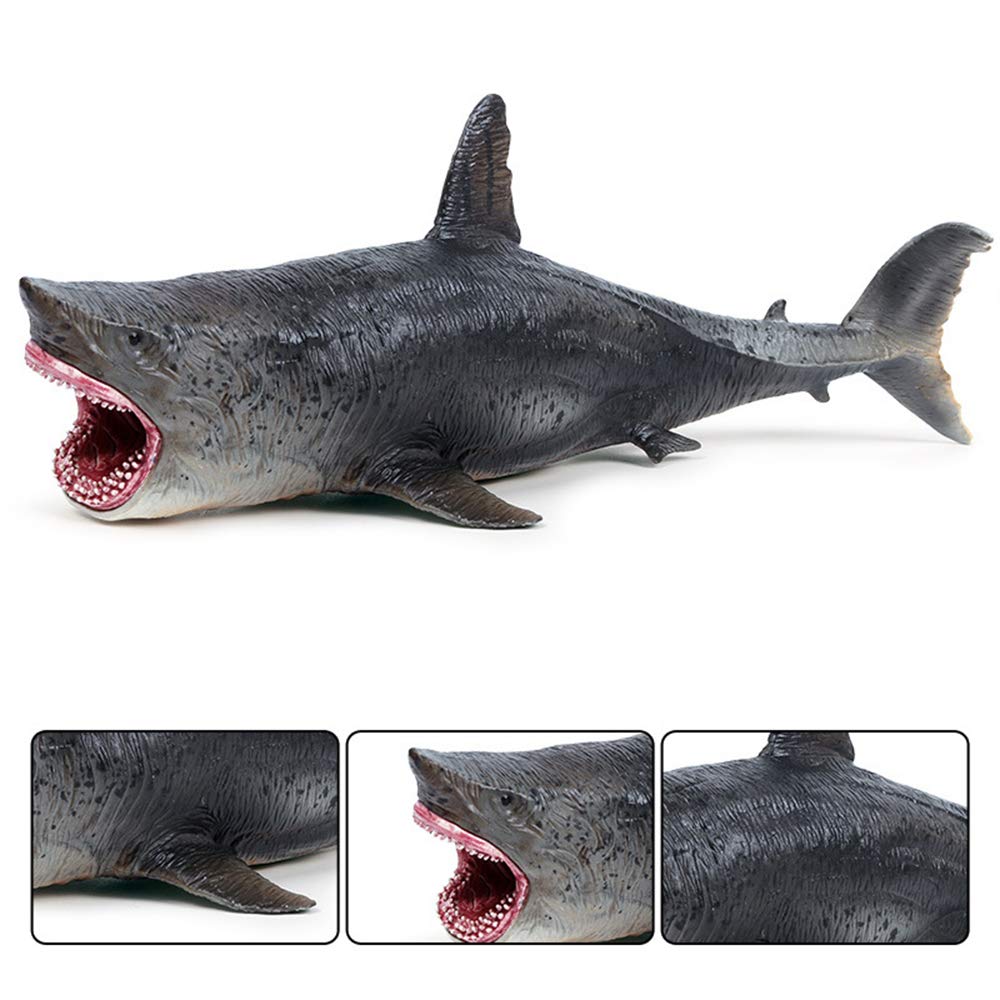 EOIVSH Megalodon Shark Toy - Realistic Plastic Sea Creature Figure for Collection, Bath Toy, and Cake Topper