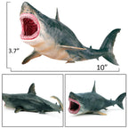 EOIVSH Megalodon Shark Toy - Realistic Plastic Sea Creature Figure for Collection, Bath Toy, and Cake Topper