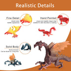 EOIVSH Mini Dragon Figures - 12pc Ancient Flying Dragons for Kids | Cake Topper & Party Favors