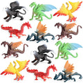 EOIVSH Mini Dragon Figures - 12pc Ancient Flying Dragons for Kids | Cake Topper & Party Favors