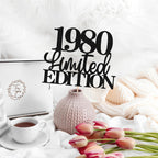 EONNCNT Limited EDITION 1980 Cake Topper - Black Glitter for 46th Birthday