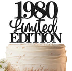 EONNCNT Limited EDITION 1980 Cake Topper - Black Glitter for 46th Birthday