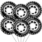 Eostankr 30 Inch Wheel Balloons - Race Car Tire Balloons (6-Pack) for Birthday Parties