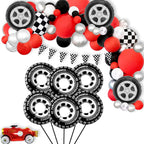 Eostankr 30 Inch Wheel Balloons - Race Car Tire Balloons (6-Pack) for Birthday Parties