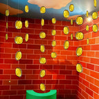 Epakh 24 Pcs Gold Coin Hanging Decorations — Video Game Theme Party Decor