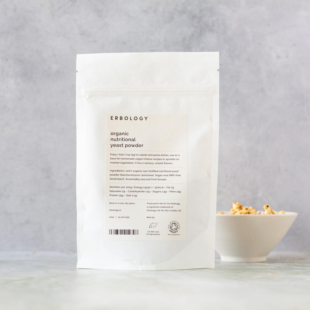 Erbology Bio-Hefeflocken – 120 g | Vegan, Glutenfrei, Gentechnikfrei