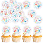 Ercadio 48-Piece New Year 2026 Cupcake Toppers – Firework Picks for Cakes, Cookies & Desserts