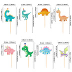 Ercadio 32 Pack Cartoon Dinosaur Cupcake Toppers – Cute Dinosaur Picks for Baby Showers & Kids’ Birthday Cakes
