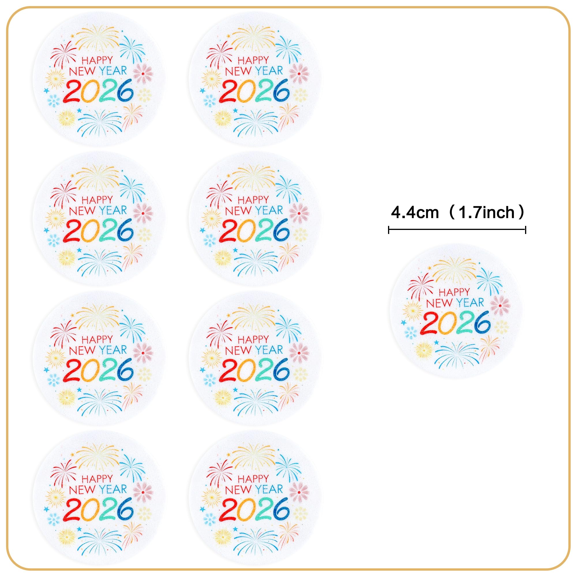 Ercadio 48-Piece New Year 2026 Cupcake Toppers – Firework Picks for Cakes, Cookies & Desserts