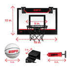 ESPN Mini Basketball Hoop – Over-The-Door with Foldable Rim & Scoreboard