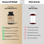 Essencraft Organic Himalayan Shilajit Resin Extract – 1000mg Max Potency, 85+ Minerals, Lab Tested, 2-Month Supply (120 Capsules)